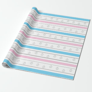 Gender reveal for the holidays wrapping paper