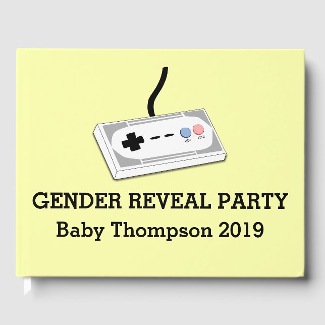Gender Reveal Gamer Controller Boy Girl Guest Book (Front)