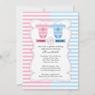 Gender Reveal Girl or Boy Baby Shower Invitation