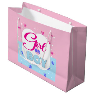 Gender Reveal Girl or Boy  Large Gift Bag