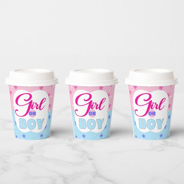 Gender Reveal Girl or Boy  Paper Cups (Multi)