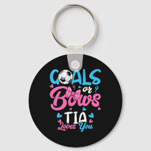 Gender Reveal Goals Or Bows Tia Loves You Soccer Keychain