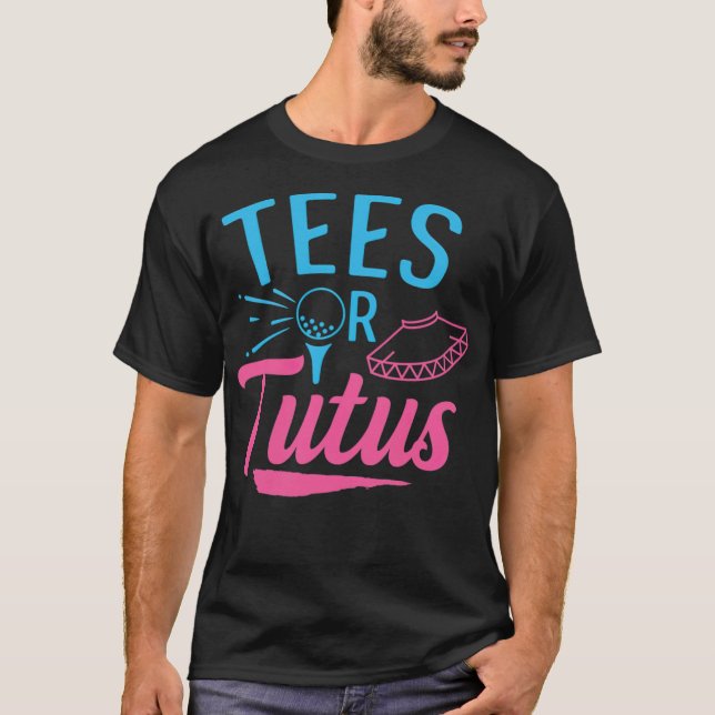 Gender Reveal Golf Design for a Golfing Family gol T-Shirt (Front)