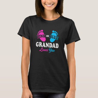 Gender Reveal Grandad Baby Shower Grandpa T-Shirt