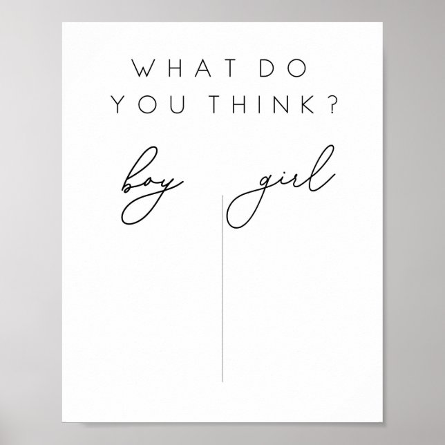 Gender Reveal Guess Poster Boy or Girl (Front)