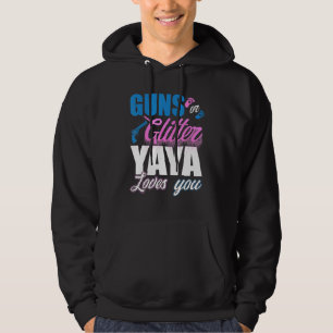 Gender Reveal Guns Or Glitter Yaya Matching Baby P Hoodie