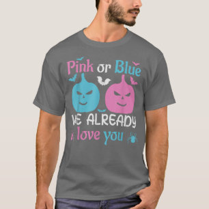 Gender Reveal Halloween Pregnancy Announcement Pin T-Shirt