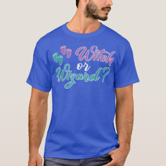 Gender Reveal Halloween Witch Or Wizard415 T-Shirt