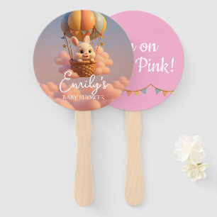 Gender Reveal Hand Fan, Bunny Balloon It’s a Girl Fan