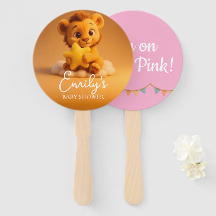 Gender Reveal Hand Fan, Little Lion. It’s a Girl Fan