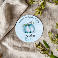 Gender Reveal I Vote Blue Pumpkin Baby Shower