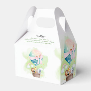  Gender Reveal in Sage Baby Animals Safari  Favor Box
