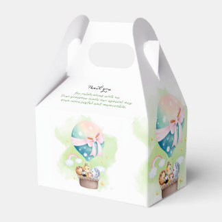Gender Reveal in Sage Baby Animals Safari Favor Box