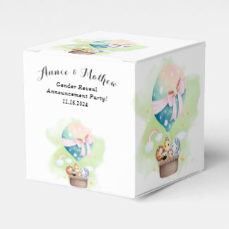  Gender Reveal in Sage Baby Animals Safari  Favor Box