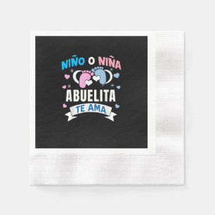 Gender Reveal in Spanish Napkin