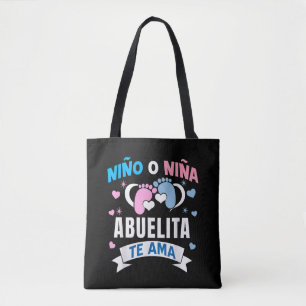 Gender Reveal in Spanish Tote Bag