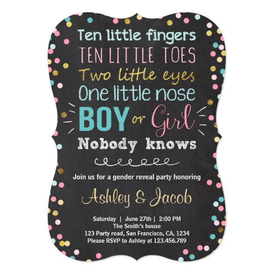 Gender reveal invitation Baby shower Boy or Girl