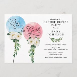 Gender Reveal Invitation Baby Shower Pink or Blue
