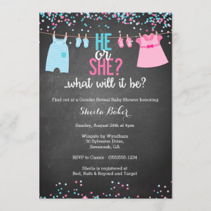 Gender Reveal Invitation for Baby Shower