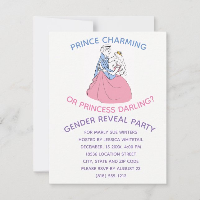 Gender Reveal Invitations Invites Invite (Front)