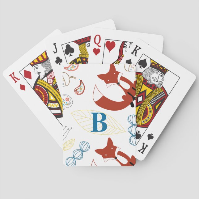 Gender Reveal Its a Boy Fox Woodland Forest Playing Cards (Back)