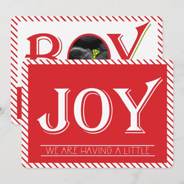Gender Reveal Joy Boy Ultrasound Photo Card (Front/Back)