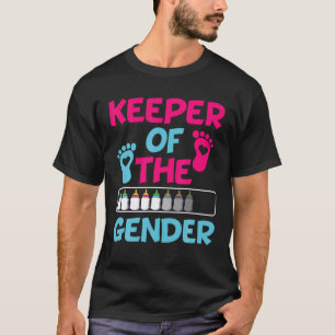 Gender reveal matching baby party Keeper of the Ge T-Shirt