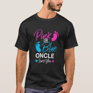 Gender Reveal Oncle Baby Shower Uncle Pregnancy An T-Shirt