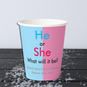 Gender Reveal Paper Cups