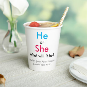 Gender Reveal Paper Cups