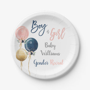 Gender Reveal Paper Plate