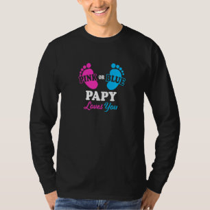 Gender Reveal Papy Baby Shower Grandpa T-Shirt