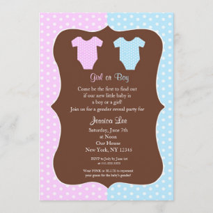 Gender Reveal Party Baby Shower Invitation