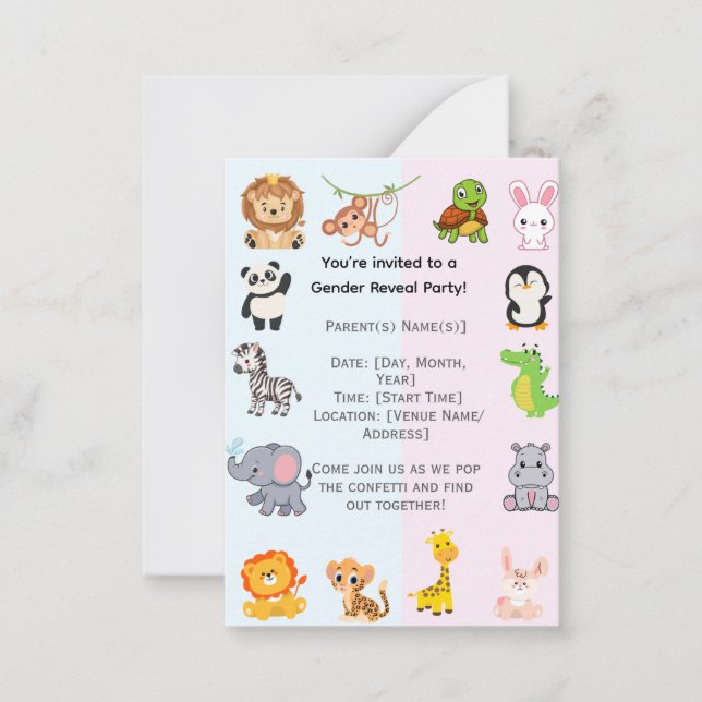 Gender Reveal Party Card (Front)