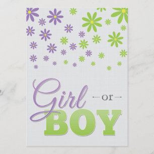 Gender Reveal Party Daisies Invitation