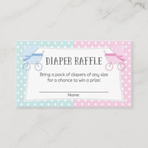 Gender Reveal Party Diaper Raffle Tickets Enclosure Card