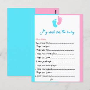 Gender reveal party games wishes for the baby  postcard