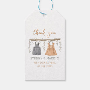 Gender reveal Party, He or She, Thank you Classic Gift Tags