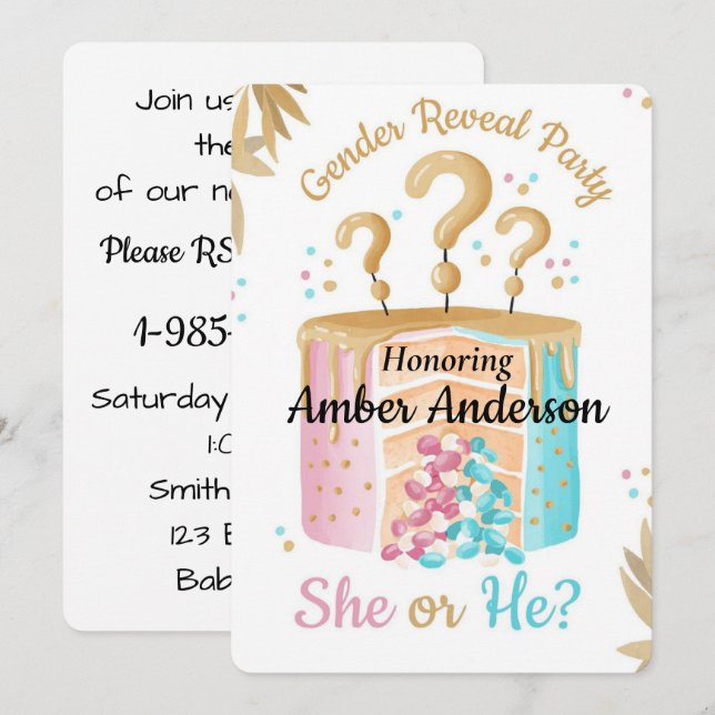 Gender Reveal Party Holiday Card (Front/Back)