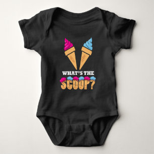 Gender Reveal Party - Ice cream What the scoop? Baby Bodysuit