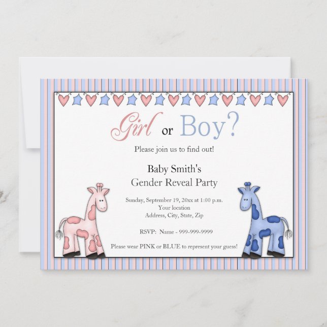 Gender Reveal Party Invitation (Front)