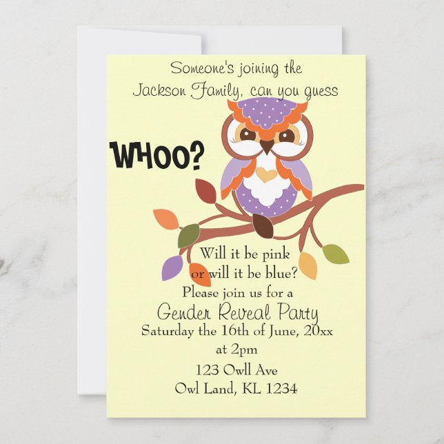 Gender Reveal Party Invitation (Front)