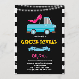 Gender reveal party invitation