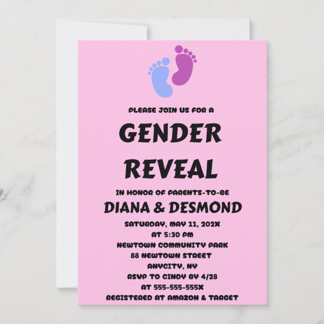 Gender Reveal Party Invitation (Front)