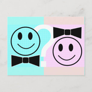 Gender Reveal Party Invitation Postcard - Retro