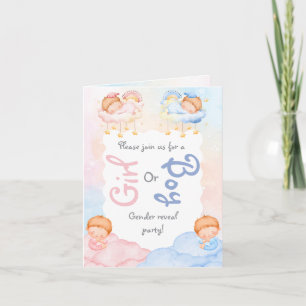 Gender Reveal Party Invitation - Team boy or girl