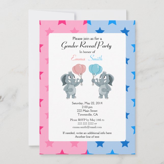 Gender Reveal party invites (Front)