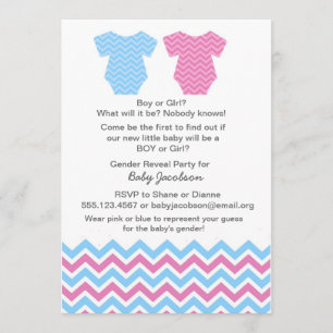 Gender Reveal Party or Baby Shower Invitations