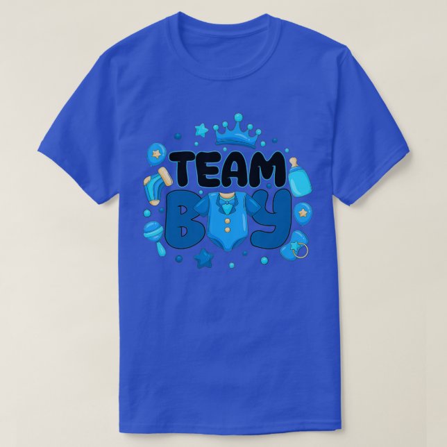 Gender Reveal Party Pink Blue Baby Announcement Te T-Shirt (Design Front)
