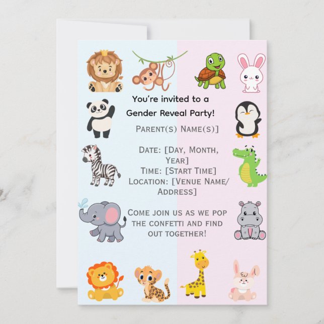 Gender Reveal Party Save The Date (Front)